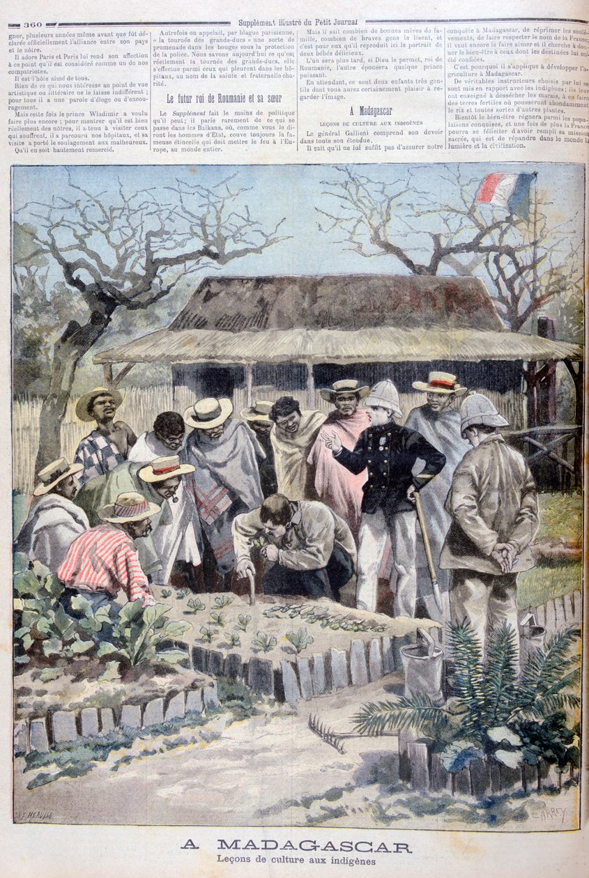 マダガスカルの先住民のための農業のレッスン、1897 作： フォルトゥネ・メオル