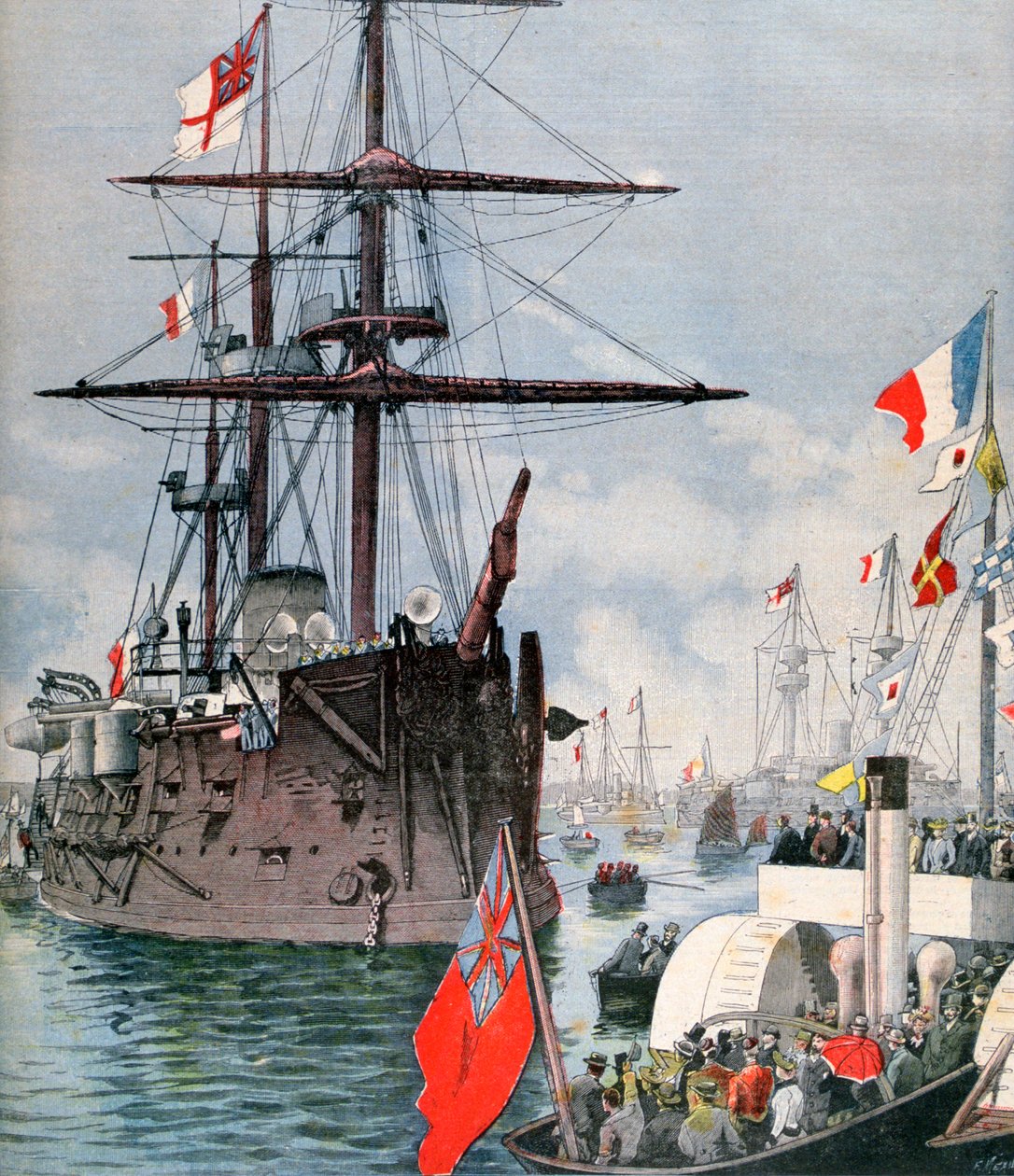 1891年ポーツマス港のフレンチフロティラ 作： フォルトゥネ・メオル