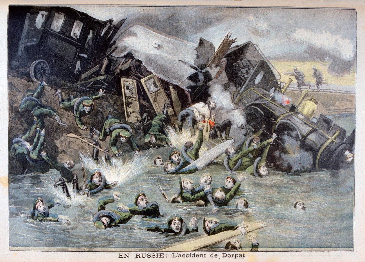 ロシア、ドルパットでの軍事列車事故、1897年 作： フォルトゥネ・メオル