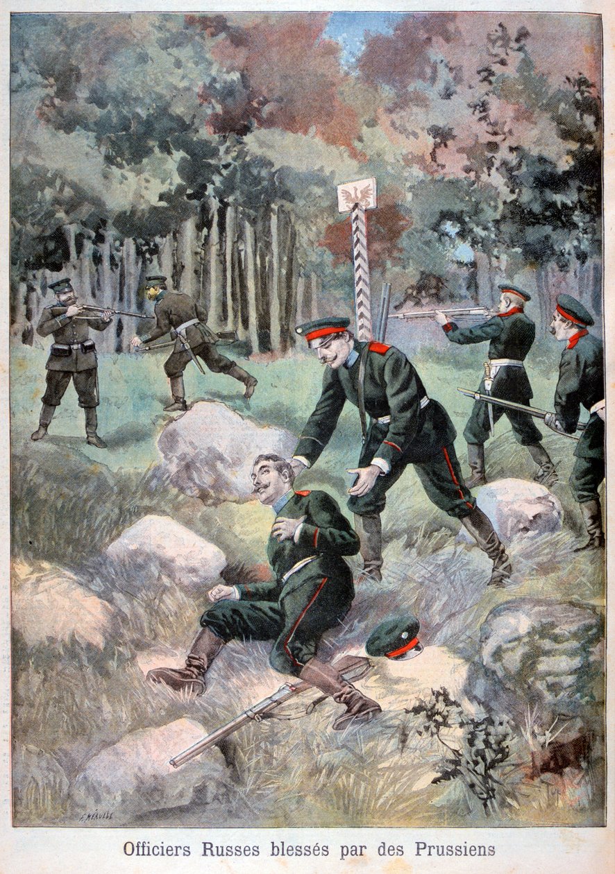ロシア軍、プロイセン人に負傷、1898年 作： フォルトゥネ・メオル