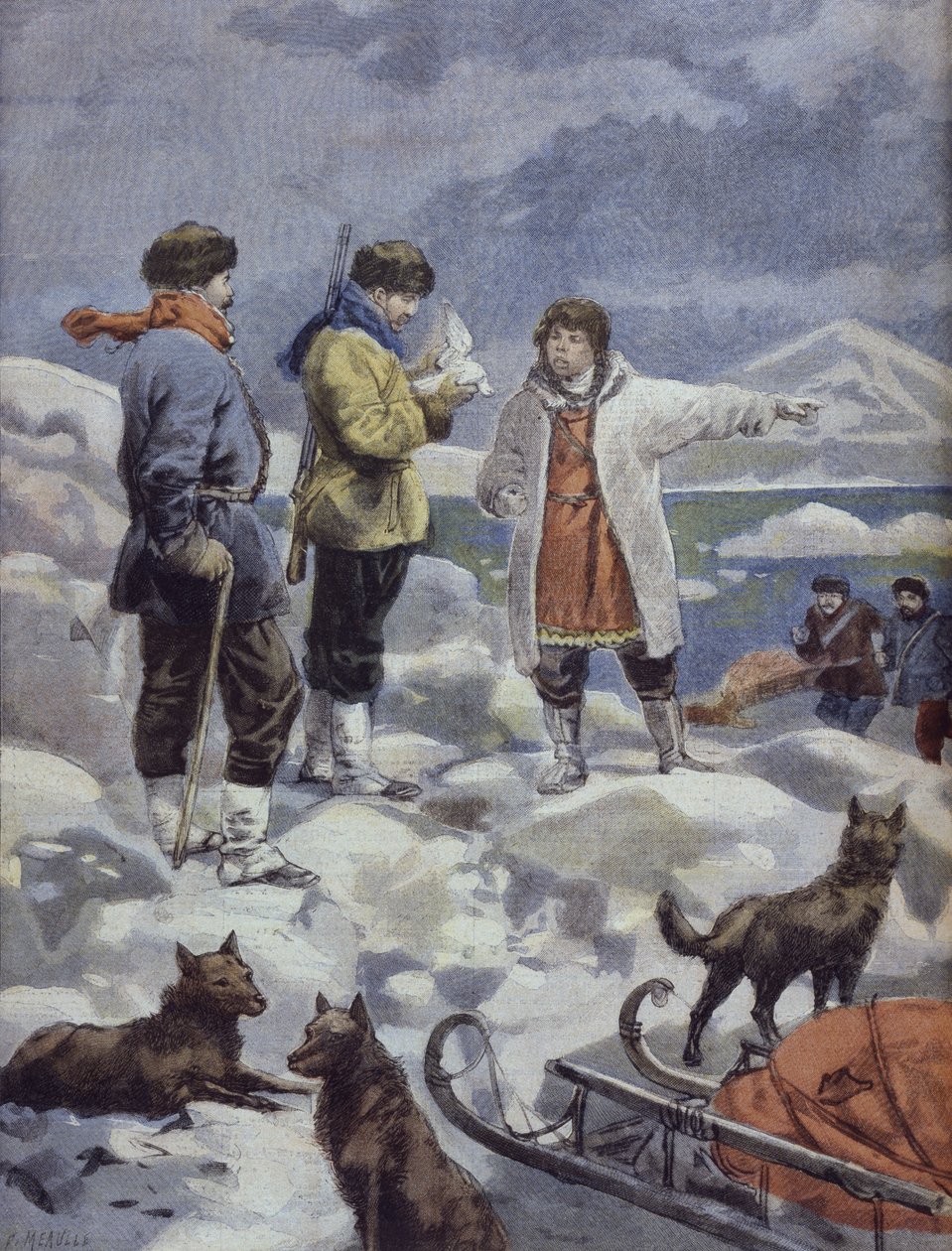 アンドリー、ニュースを探しています！ 「Le Petit Journal：Supplement illustre」のイラスト、1898年9月4日 作： フォーチュンルイモーレ