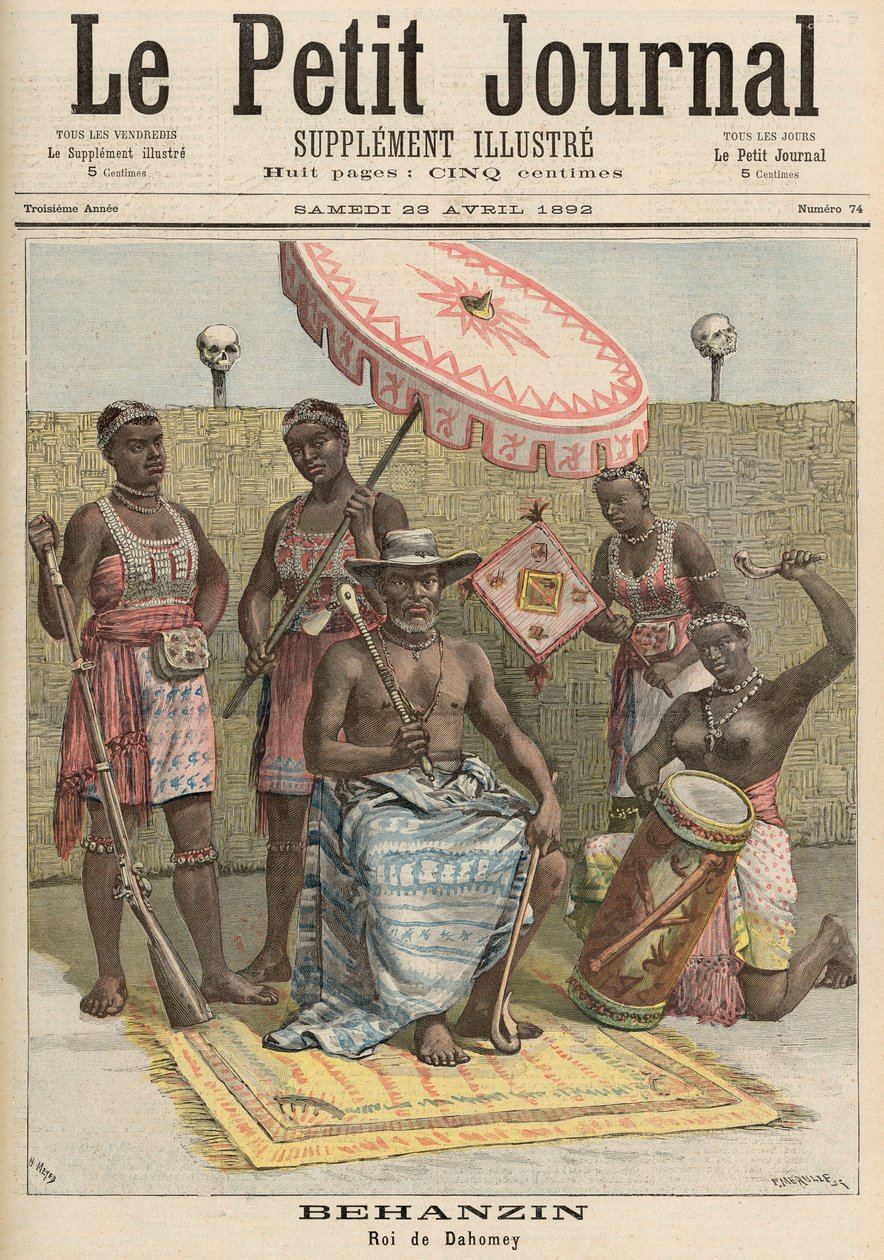 Behanzin（1844-1906）ダホメイの王、1892年4月23日「Le Petit Journal」より 作： フォーチュンルイモーレとアンリマイヤー