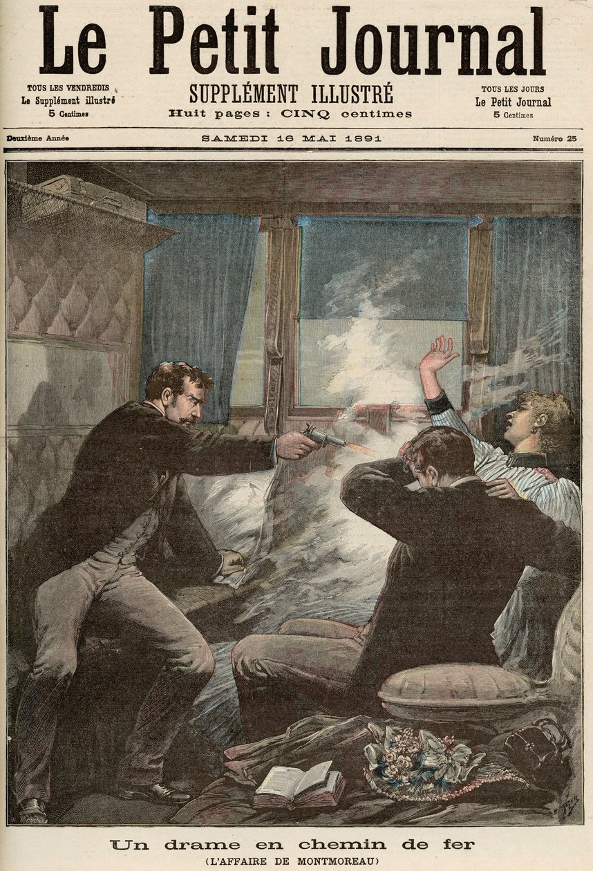 1891年5月16日の「Le Petit Journal」からの鉄道のドラマ：モントモロー事件 作： フォーチュンルイモーレとアンリマイヤー