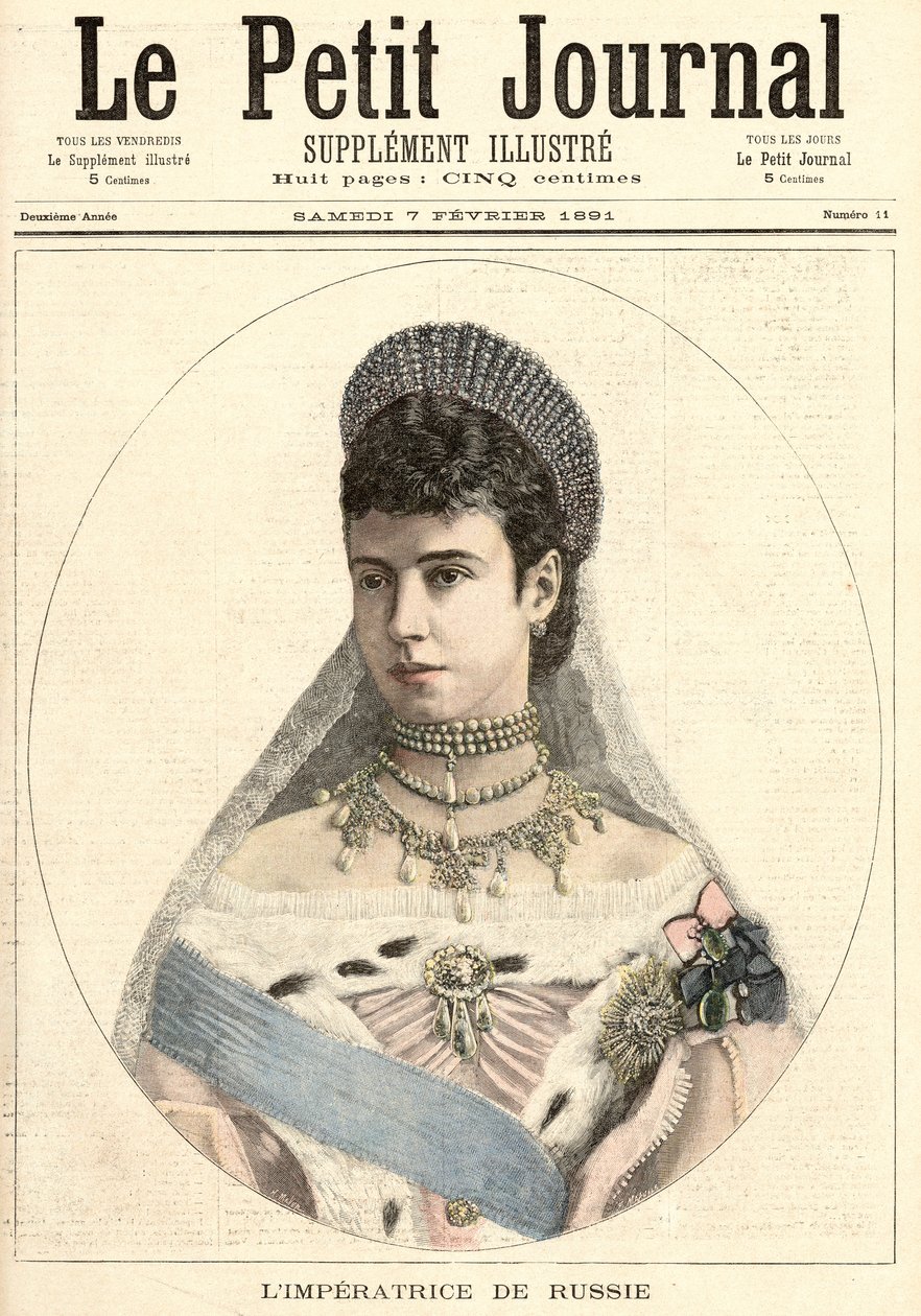 1891年2月7日の「Le Petit Journal」よりロシア皇后 作： フォーチュンルイモーレとアンリマイヤー