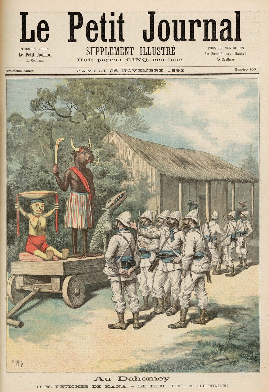 1892年11月26日の「Le Petit Journal」より、ダホメのカナフェティッシュ 作： フォーチュンルイモーレとアンリマイヤー