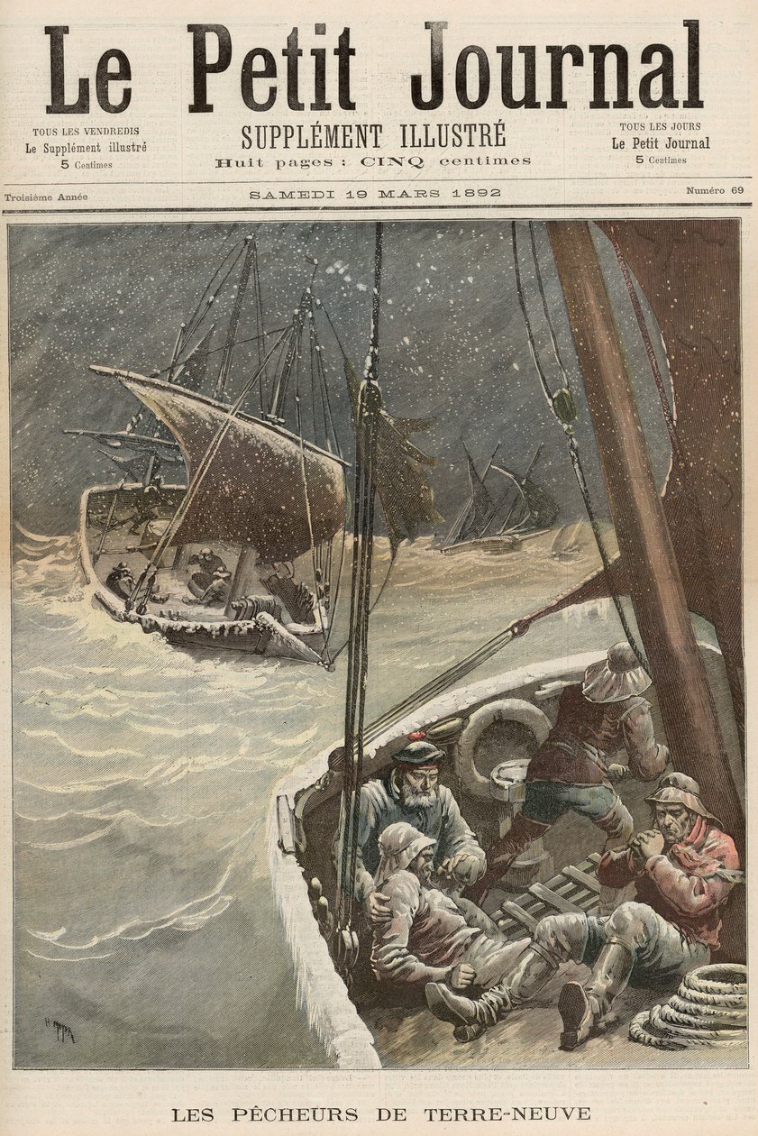 ニューファンドランドフィッシャーマン、「Le Petit Journal」、1892年3月19日 作： フォーチュンルイモーレとアンリマイヤー