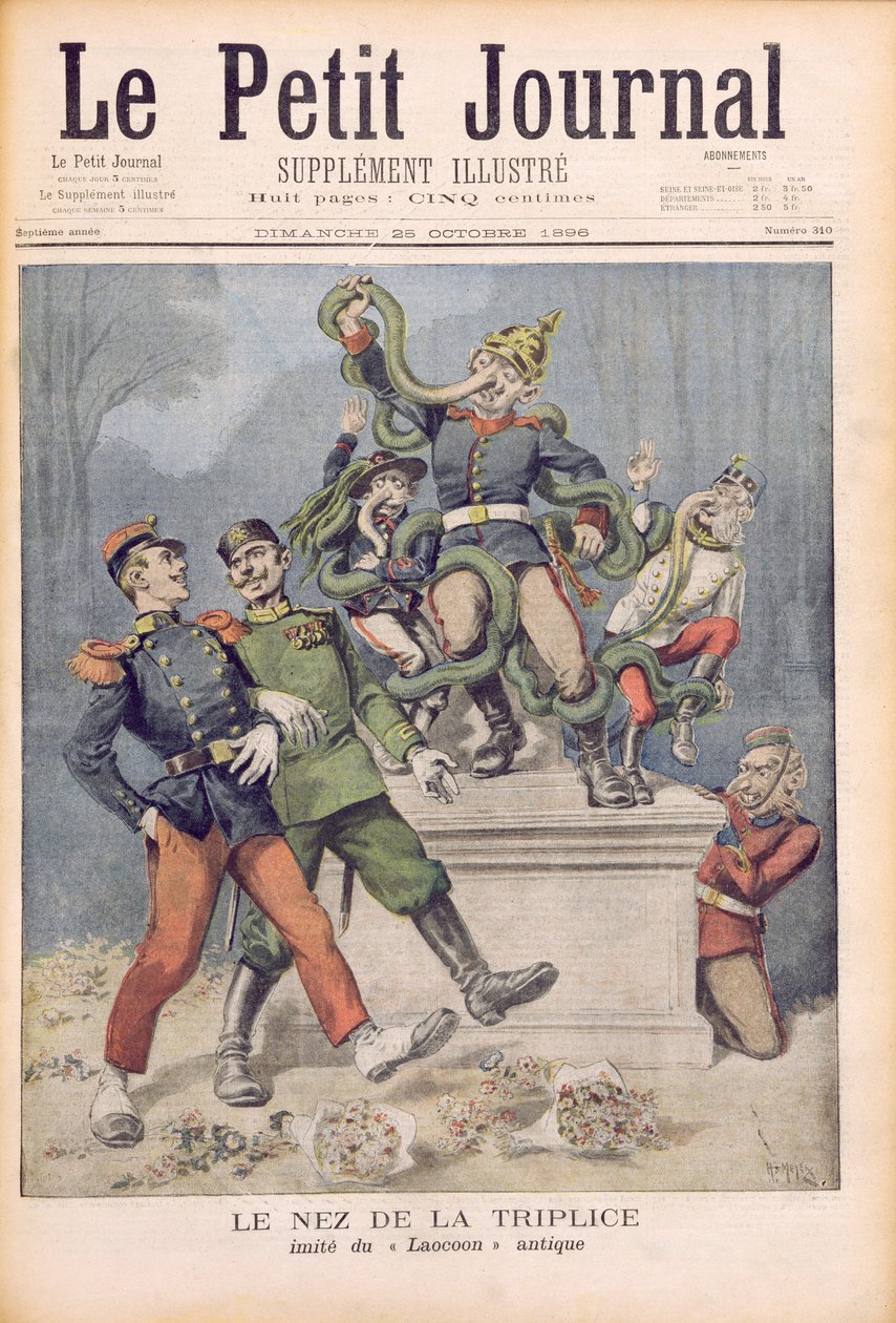 同盟国の鼻、ラクーンの後、1896年10月25日「Le Petit Journal」より 作： フォーチュンルイモーレとアンリマイヤー