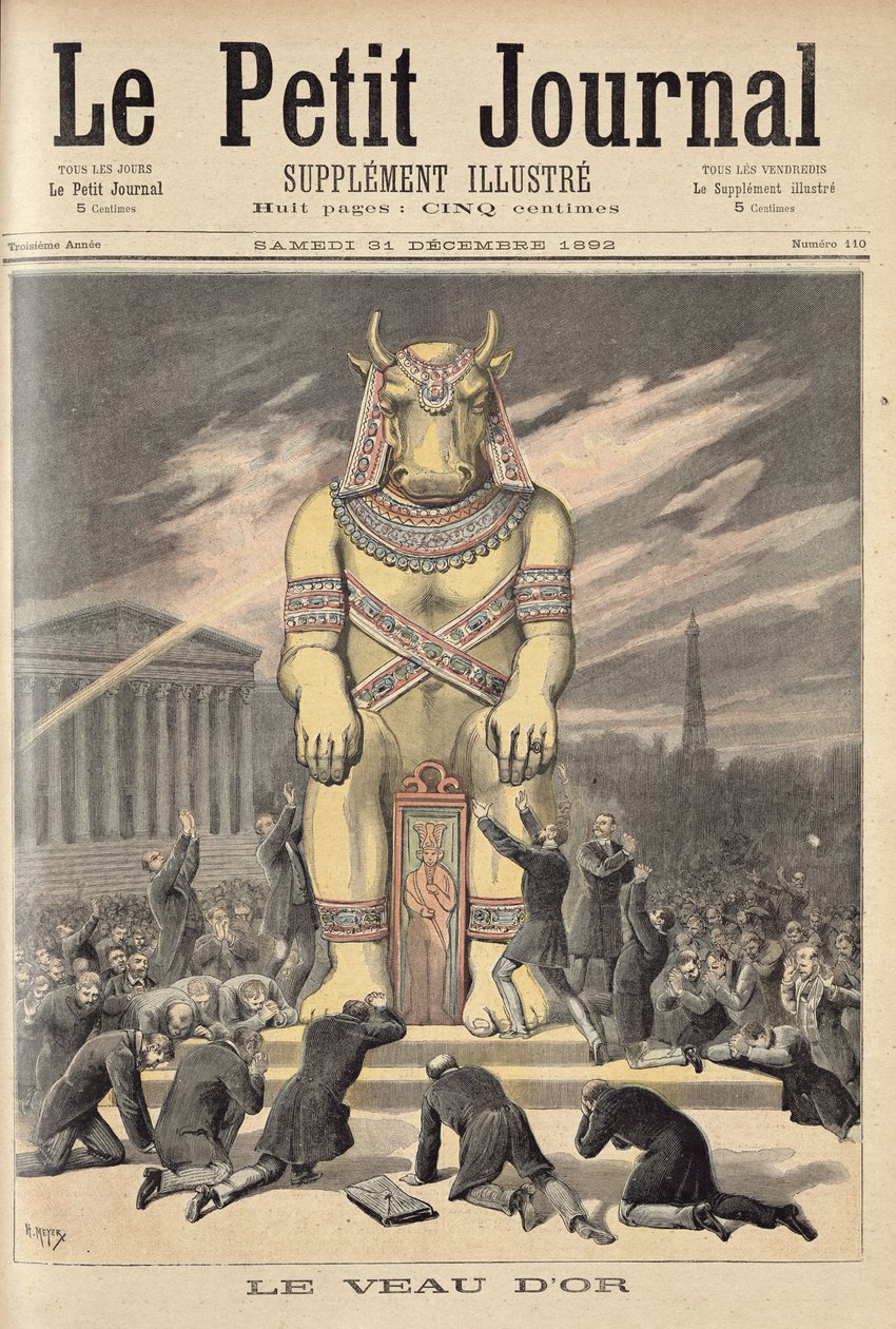 ゴールデンカーフ、「Le Petit Journal」より、1892年12月31日 作： フォーチュンルイモーレとアンリマイヤー