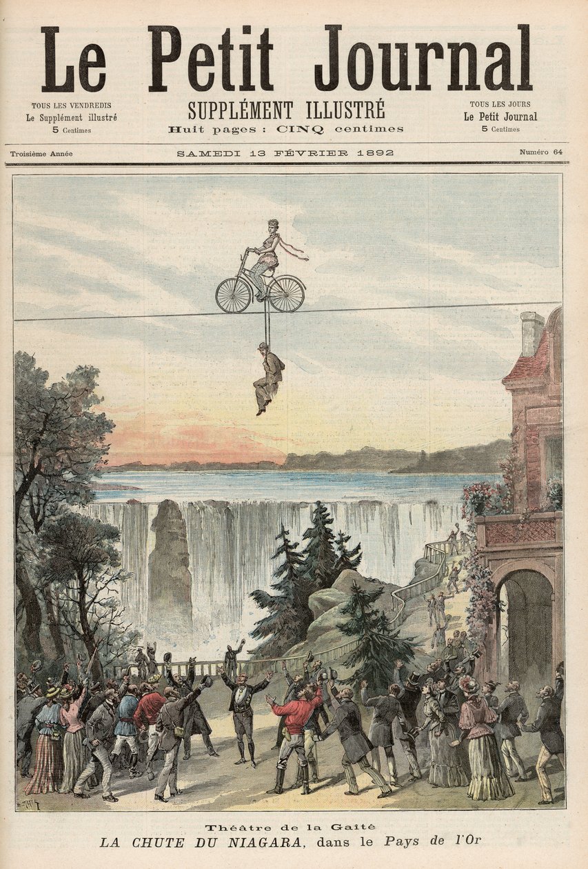 ナイアガラフォールズのシアタードラガイテパフォーマー、1892年2月13日「Le Petit Journal」より 作： フォーチュンルイモーレとアンリマイヤー