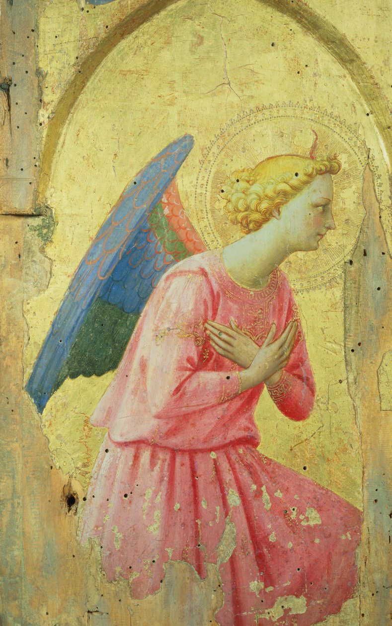 天使の礼拝、c.1430-40（パネル上のテンペラ） 作： フラアンジェリコ