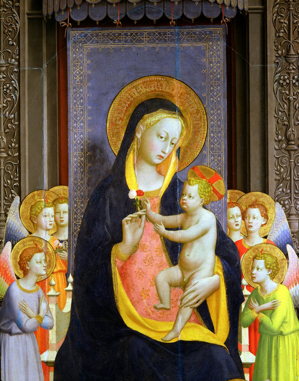 43192のパネルの細部にサンドメニコの祭壇画、1422年頃のテンペラと金箔 作： フラアンジェリコ