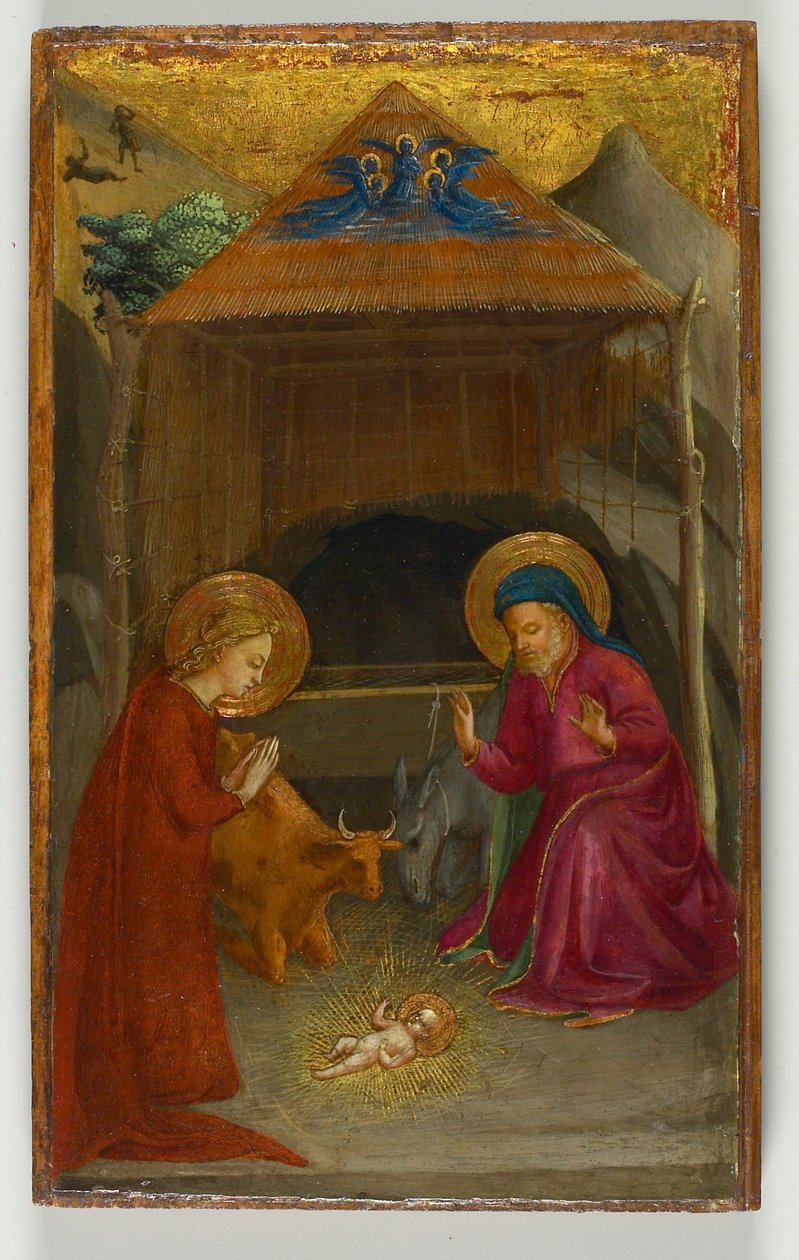 キリスト降誕、c.1425-30（ポプラのパネルのテンペラ） 作： フラアンジェリコ