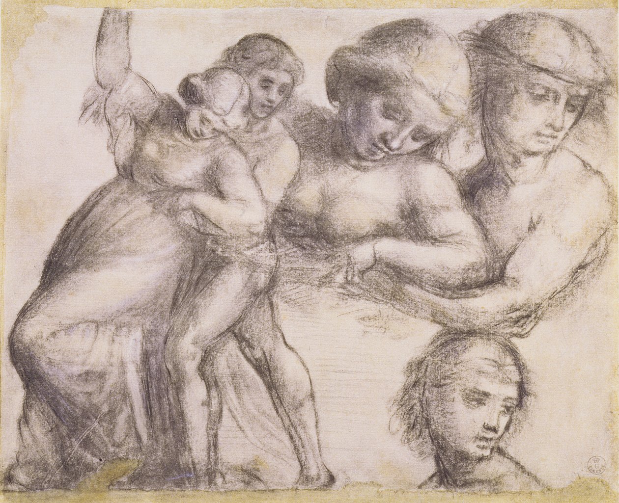 1515年頃、ルッカのヴィラギニージにあるマドンナデッラミゼリコルディアのための男女の研究、1515年頃（紙にチョーク） 作： フラ・バルトロメオ