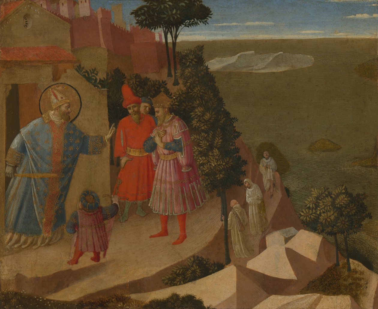 聖ロムアルド、皇帝オットー3世の教会入会を拒否 作： フラ (c.1387-1455) アンジェリコ