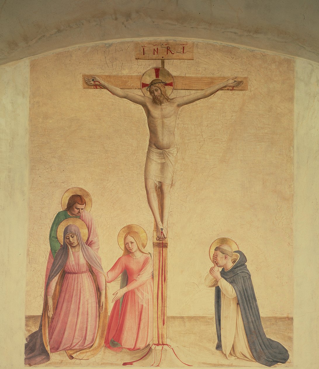 1438年から45年頃の「磔刑」（フレスコ画 作： フラアンジェリコ