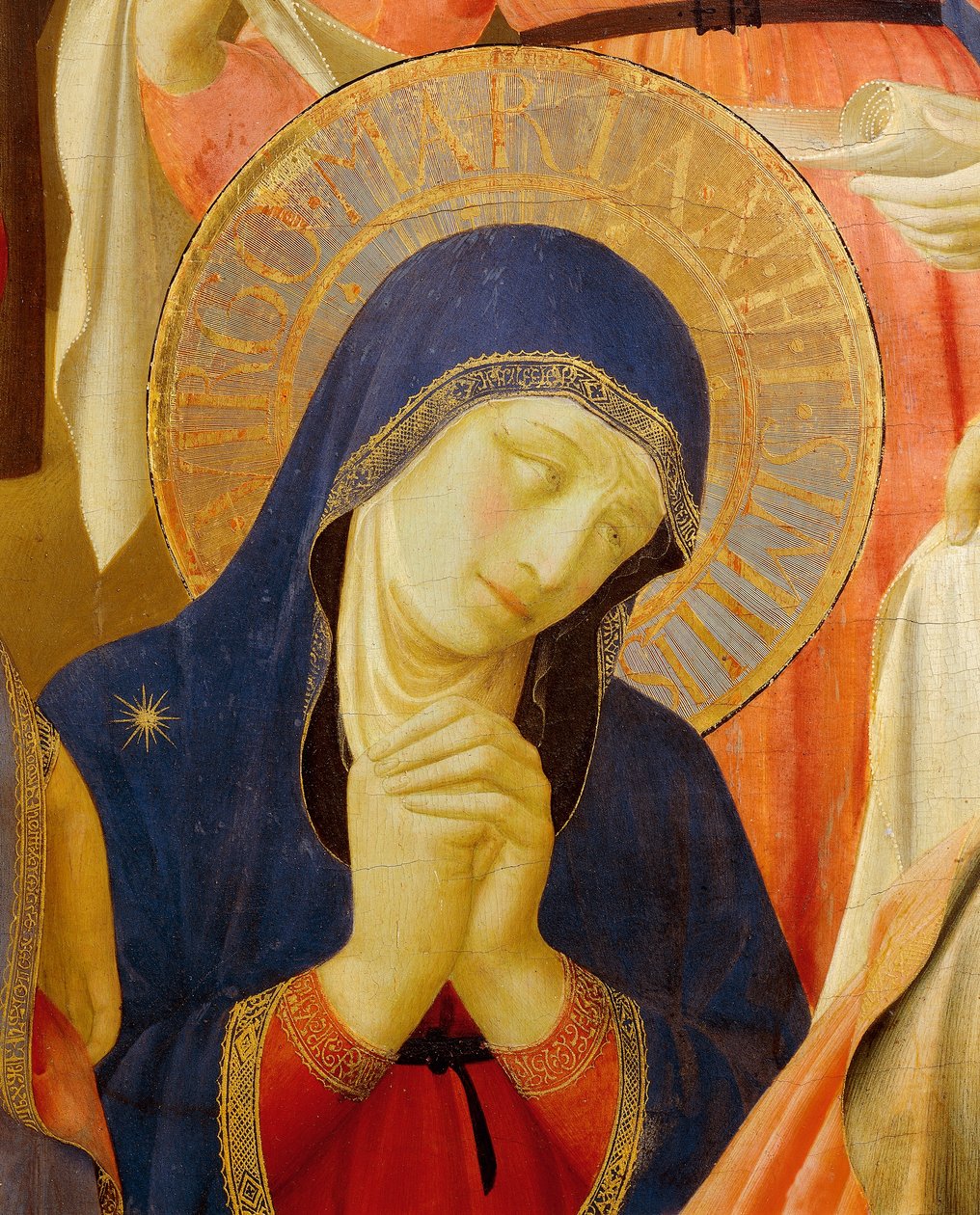聖三位一体の十字架または祭壇画からの寄託、1432 年頃、フラ アンジェリコとして知られるジョヴァンニ ダ フィエーゾレ (1400-1455 年頃)、木にテンペラ 作： フラ（c.1387-1455）アンヘリコ