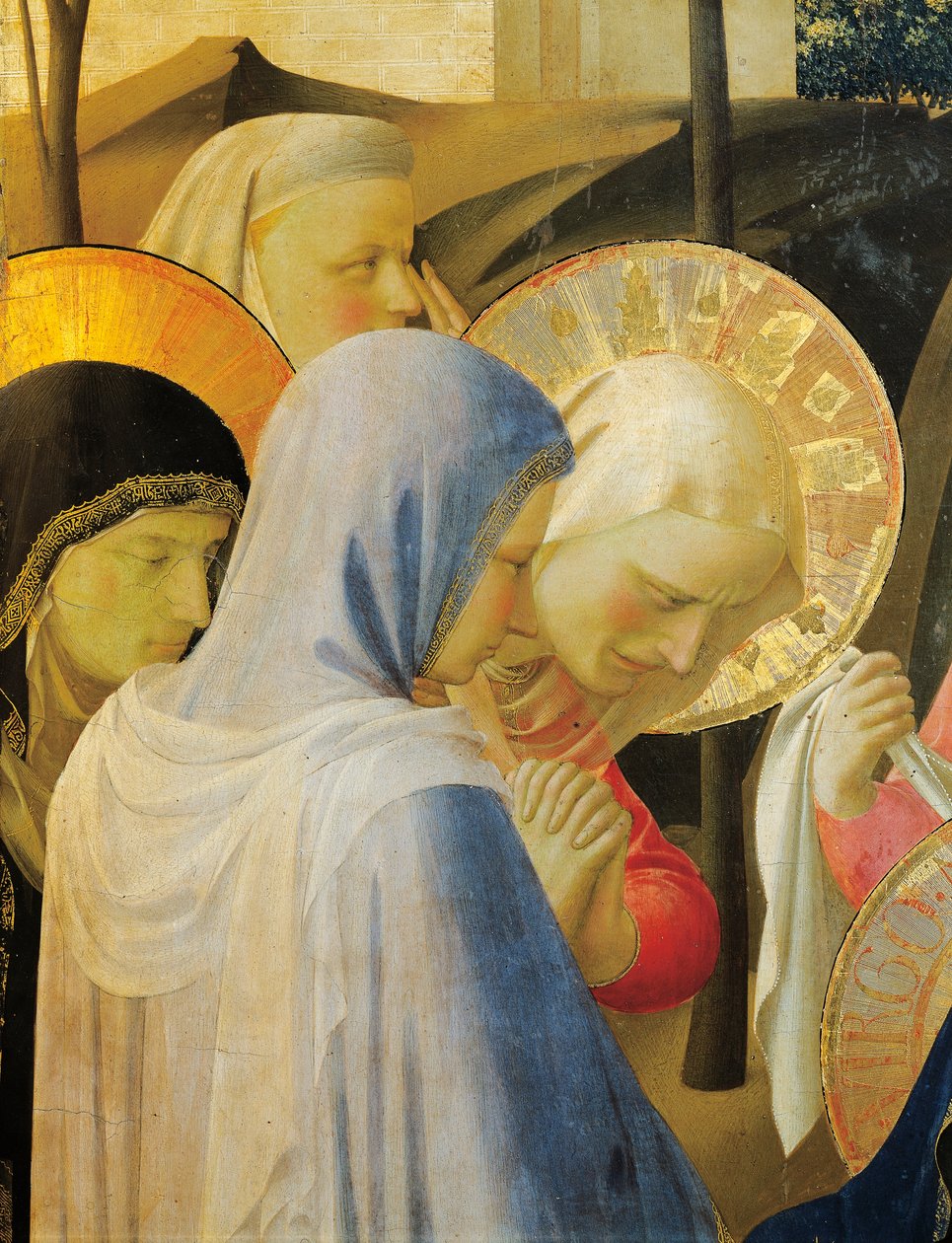 聖三位一体の十字架または祭壇画からの寄託、1432 年頃、フラ アンジェリコとして知られるジョヴァンニ ダ フィエーゾレ (1400-1455 年頃)、木にテンペラ 作： フラ（c.1387-1455）アンヘリコ