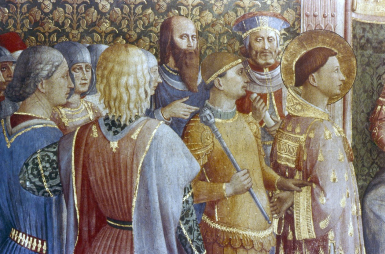 皇帝ヴァレリアンによる聖ローレンスの死刑宣告 作： フラ（c.1400-55）アンジェリコ