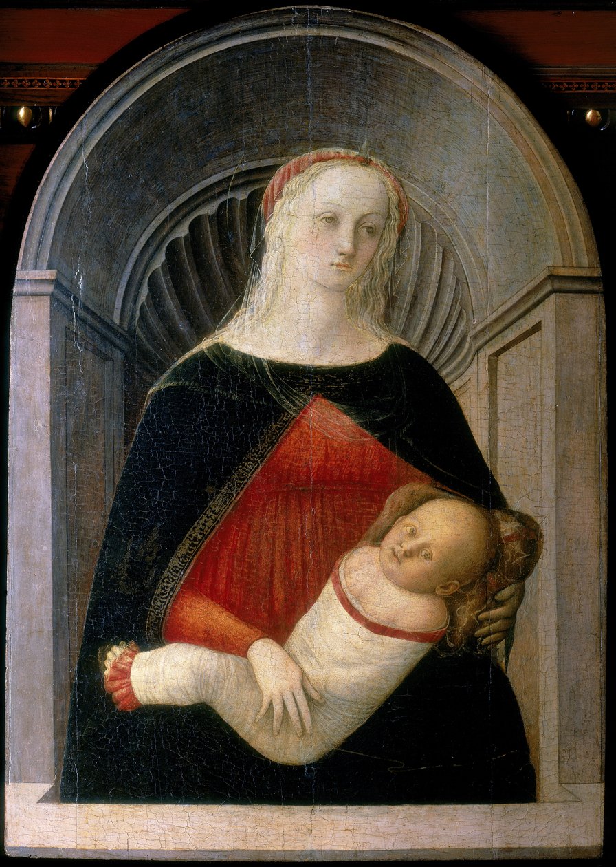 マドンナと子供、1450年頃（パネル上のテンペラ） 作： フラ・フィリッポ・リッピ