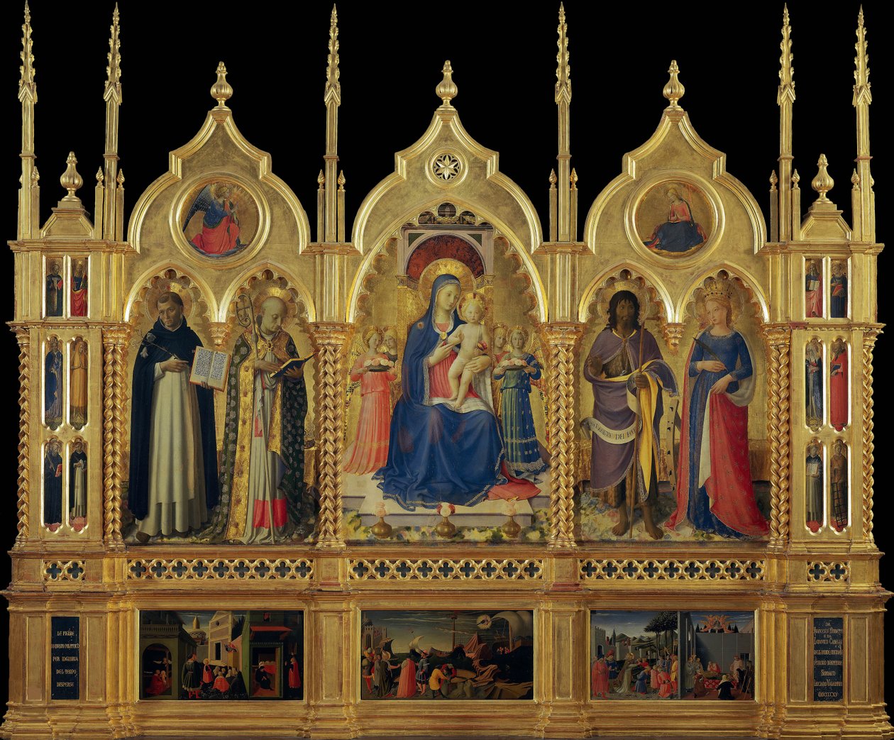 子連れのマリアと聖人たち ペルージャの祭壇画 1437年頃 作： フラジョヴァンニアンジェリコダフィエゾレ
