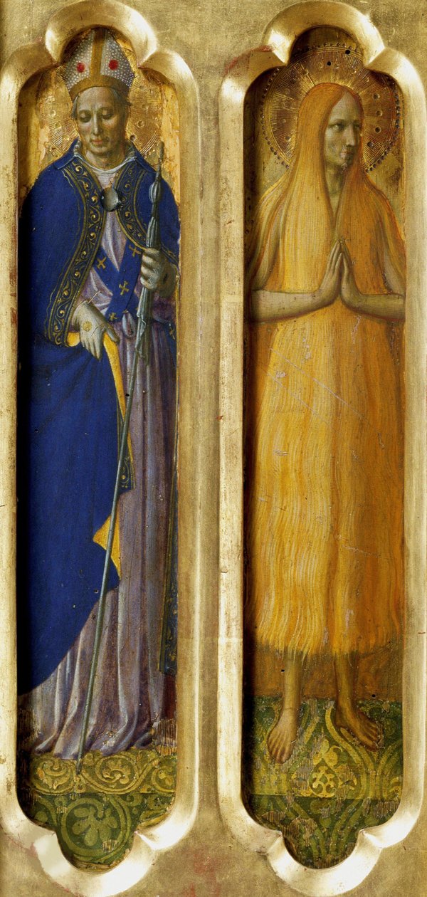 トゥールーズの聖女ルイとエジプトの聖女マリア（ペルージャの祭壇画より） 1437年頃 作： フラジョヴァンニアンジェリコダフィエゾレ