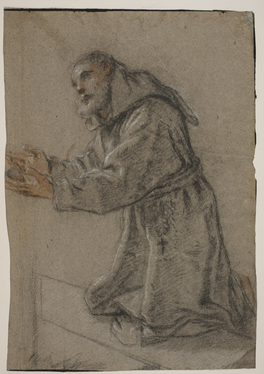 両手を広げて跪く修道士 作： Fra Semplice da Verona