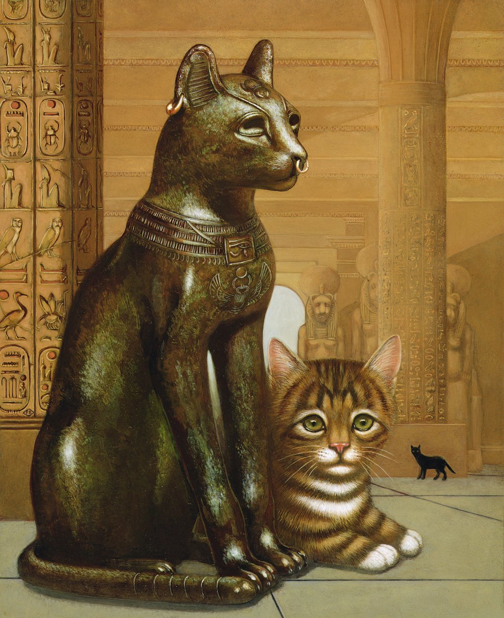 マイク、大英博物館の子猫、1995（パネルに油とテンペラ） 作： フランシスブルームフィールド