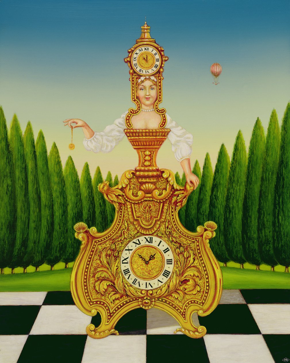 Clockmakers Wife、1999（パネルにオイルとテンペラ） 作： フランシスブルームフィールド