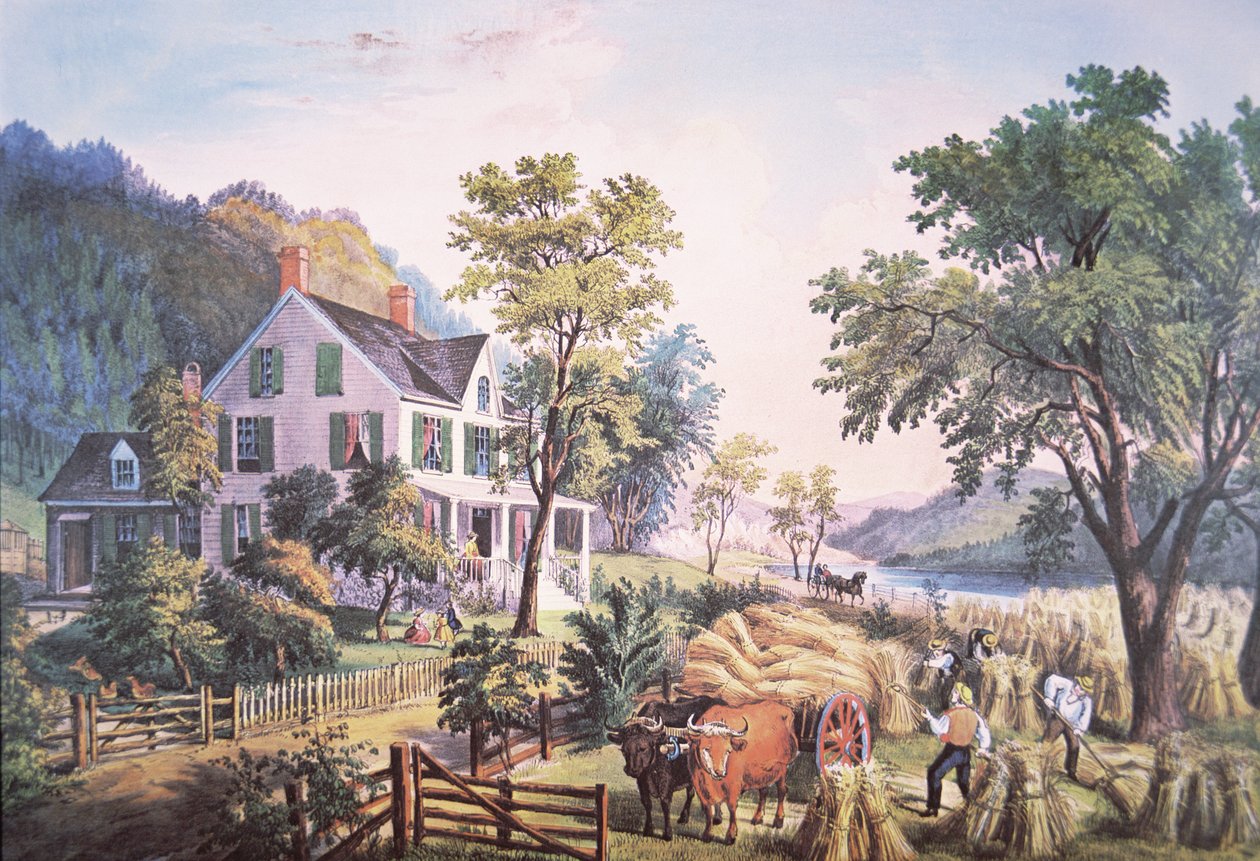 アメリカの農村風景 作： フランシスフローラボンド（c.1812-76）パーマー