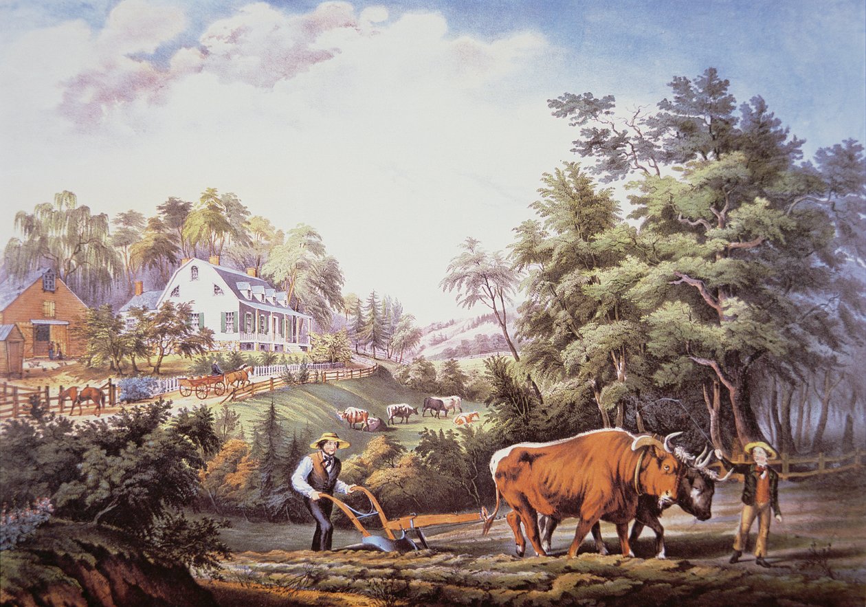 アメリカの農村風景 作： フランシスフローラボンド（c.1812-76）パーマー