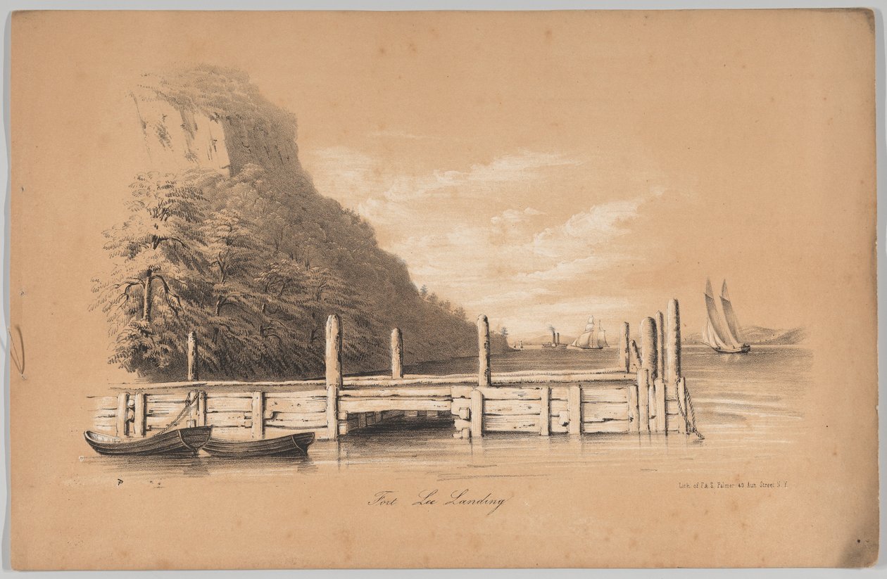 Fort Lee Landing, in: The New York Drawing Book, Containing a Series of Original Designs a..., 1847. 作： フランシスフローラボンドパーマー
