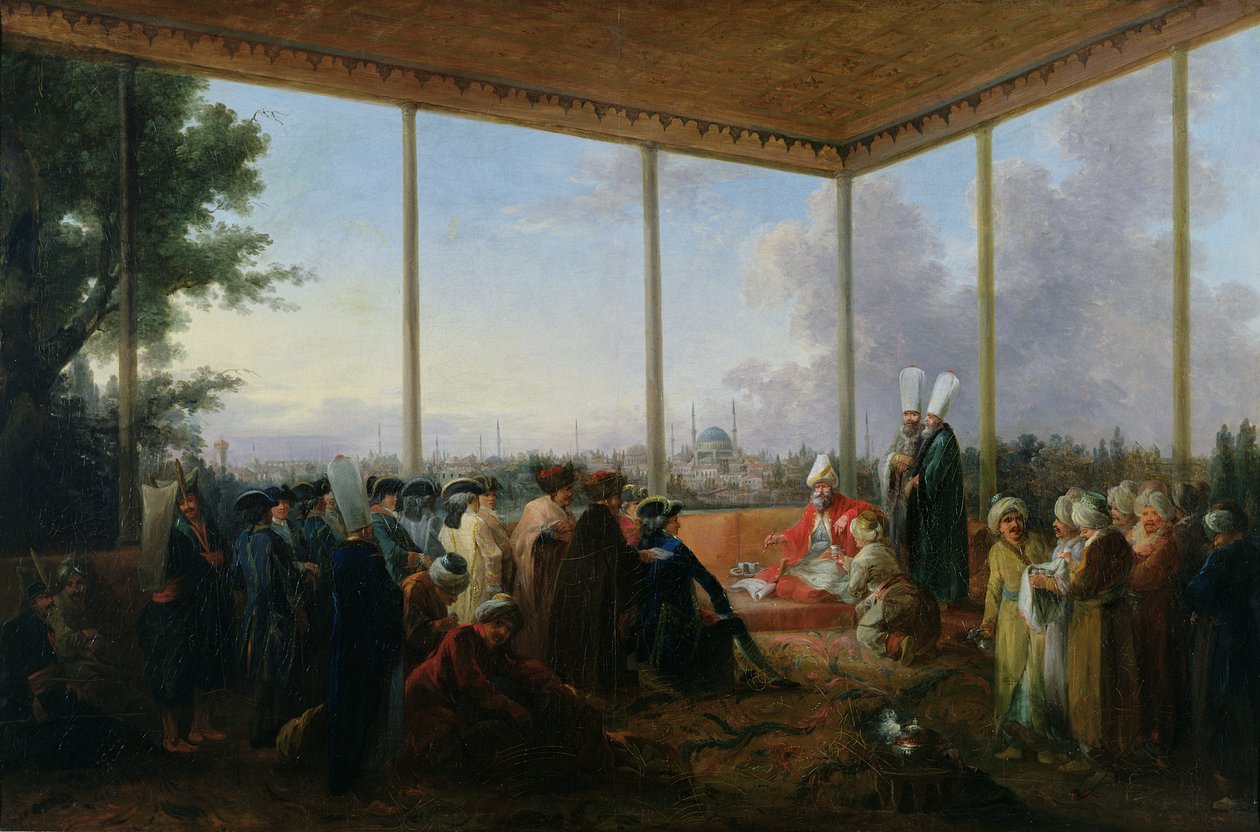 フランソワ=エマニュエルギニャール（1735-1821）コンテドサンプリエスト、1779年3月18日のグランドヴィジエアイマリカラックによってコンスタンティノープルで与えられた聴衆 作： フランチェスコ・ジュゼッペ・カサノバ