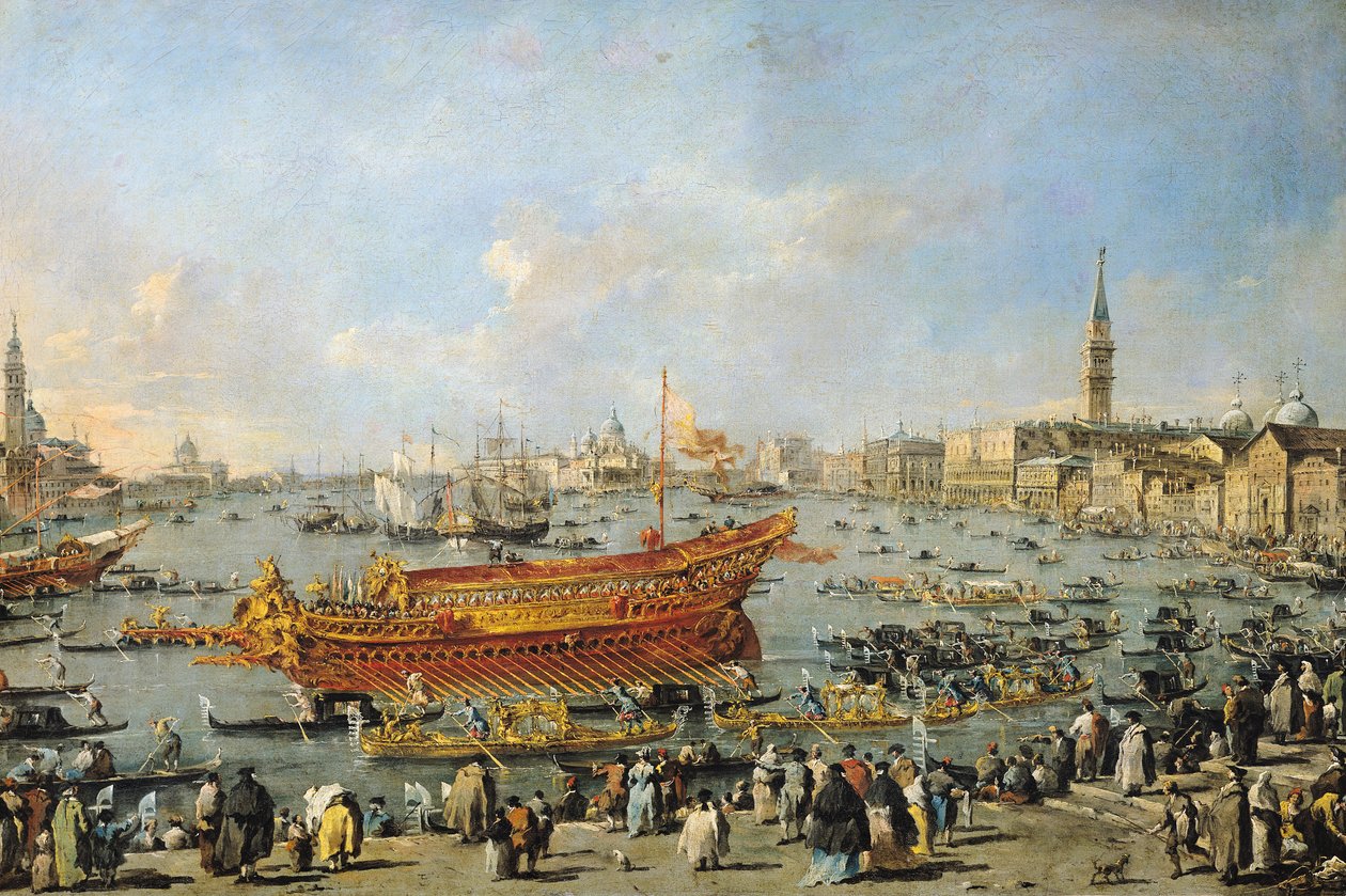 1766-70年の昇天の日のリドへの「ブセンタウルス」の出発 作： フランチェスコ・グアルディ