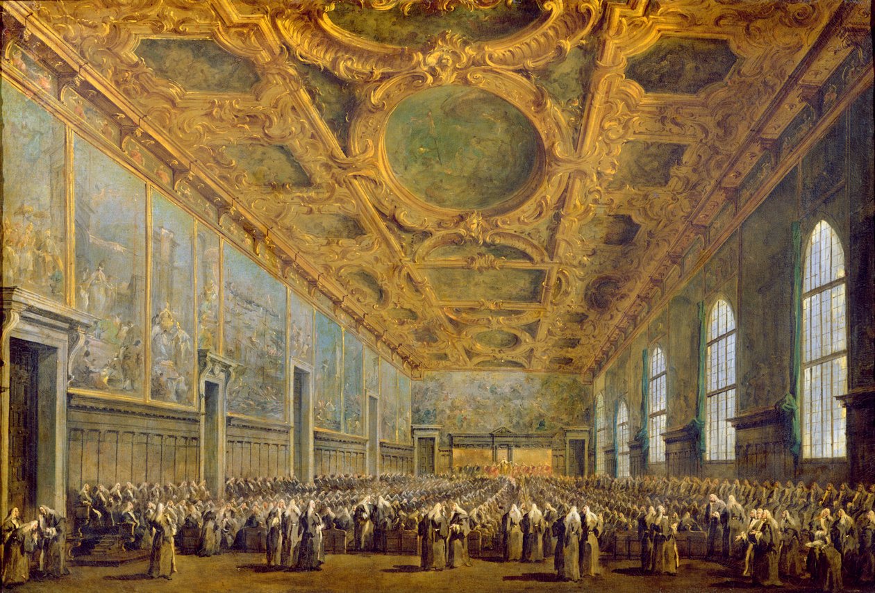 1775年後の評議会に感謝するヴェネツィアの総督 作： フランチェスコ・グアルディ