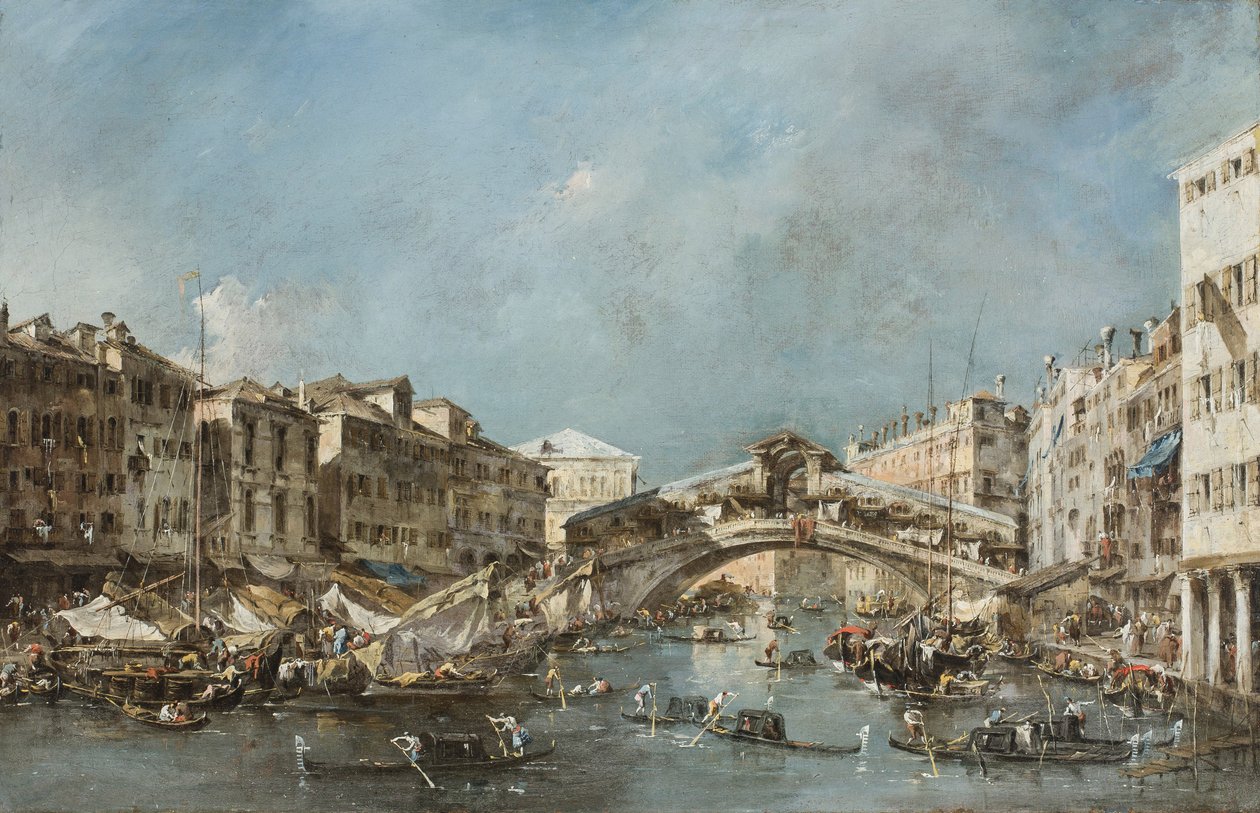 リアルト橋、1775年頃 作： フランチェスコ・グアルディ