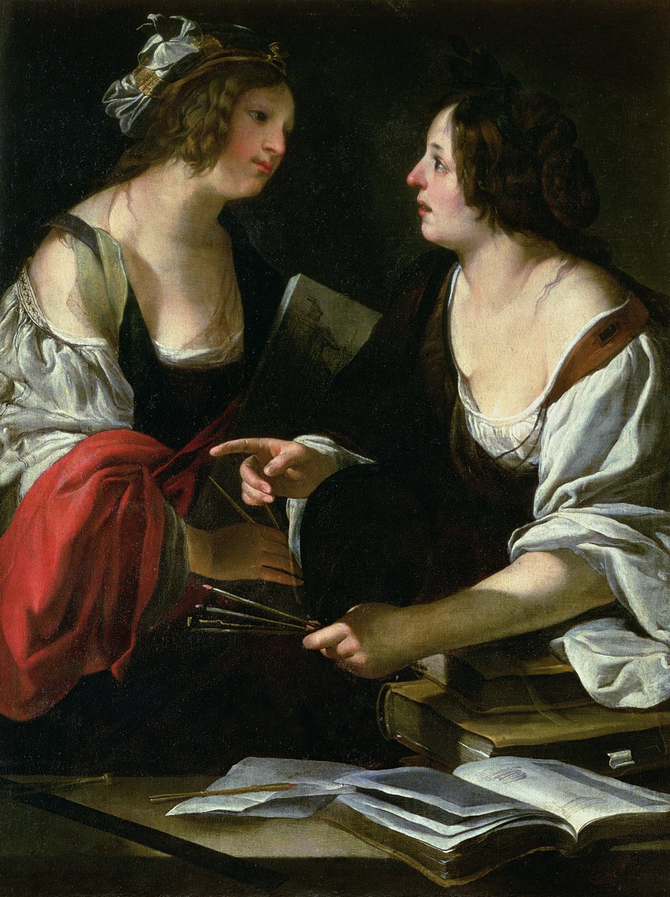 絵画と建築の寓話、1620年 作： フランチェスコ・ルスティチ