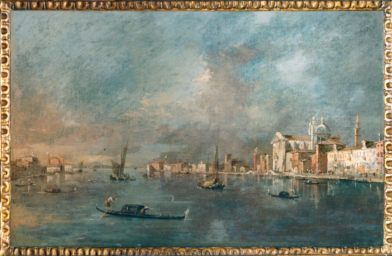 Vue de la Giudecca avec les Zattere - ジュデッカ運河とザッテレ運河の眺め。 作： フランチェスコ（円）グアルディ