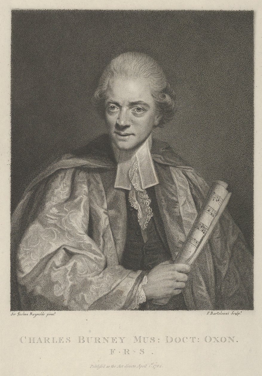 チャールズ・バーニー、1784 年 4 月 1 日、1784 年 4 月 1 日。 作： フランチェスコ・バルトロッツィ