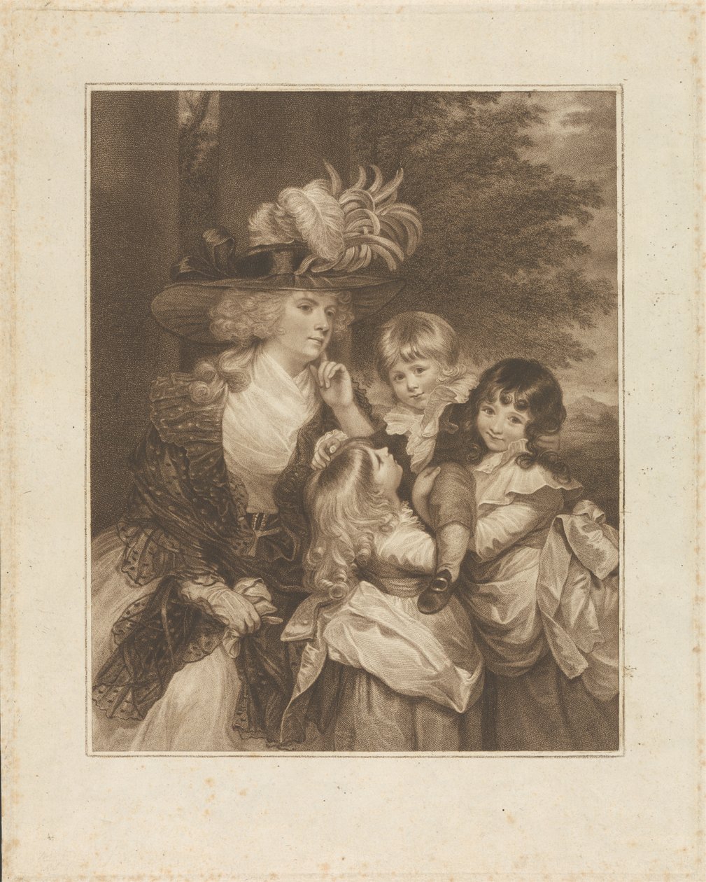 Lady Smith ja hänen lapsensa: George Henry, Louisa ja Charlotte 作： フランチェスコ・バルトロッツィ