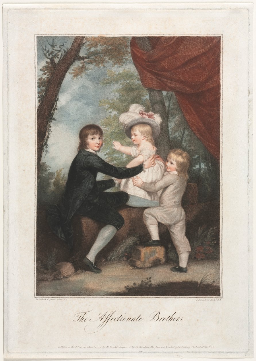 愛情深い兄弟、子羊の子供、1791年。 作： フランチェスコ・バルトロッツィ