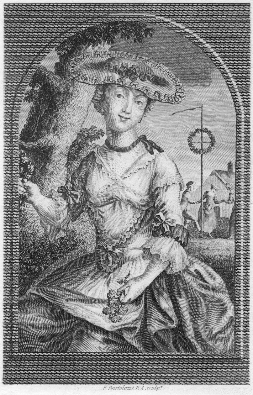 若い女性、c1740-1810。 作： フランチェスコ・バルトロッツィ