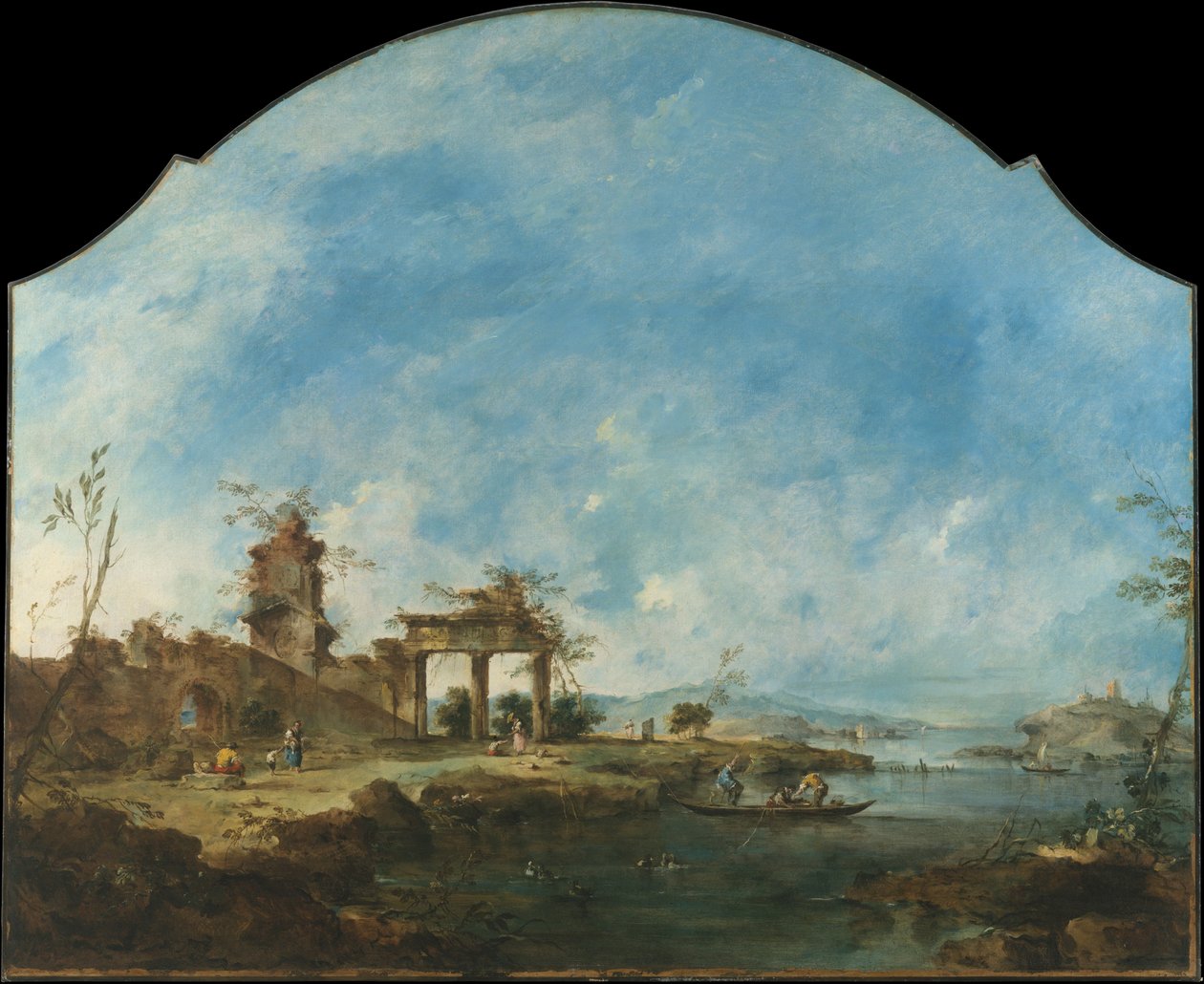 幻想的な風景、1765年頃 作： フランチェスコ・グアルディ