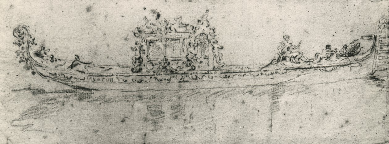 フランチェスコ・グアルディ (1712-1793) が描いた、大使専用のゴンドラ。 作： フランチェスコ・グアルディ