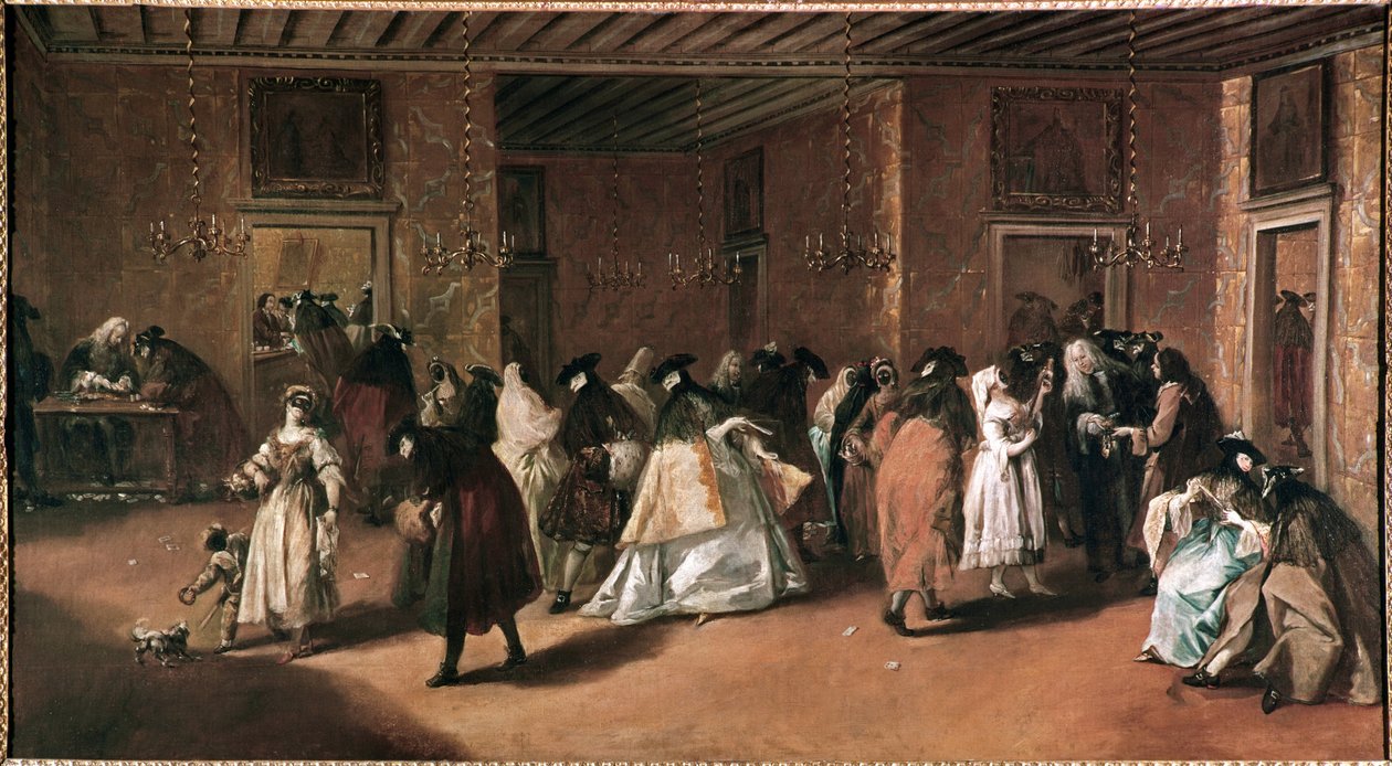 ヴェネツィアのジュスティニアン宮殿のプライベートルーム フランチェスコ・グアルディ（1712-1793）の絵画 作： フランチェスコ・グアルディ