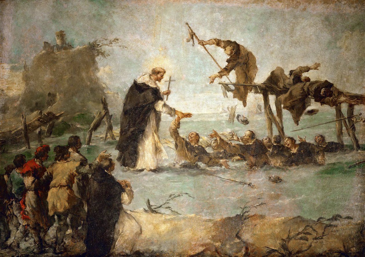 ドミニカ共和国の聖人の奇跡 - ドミニカ共和国の聖人(Saint Goncalo de Amarante?)の奇跡 - Francesco Guardi (1712-1793).油彩・キャンバス 作： フランチェスコ・グアルディ