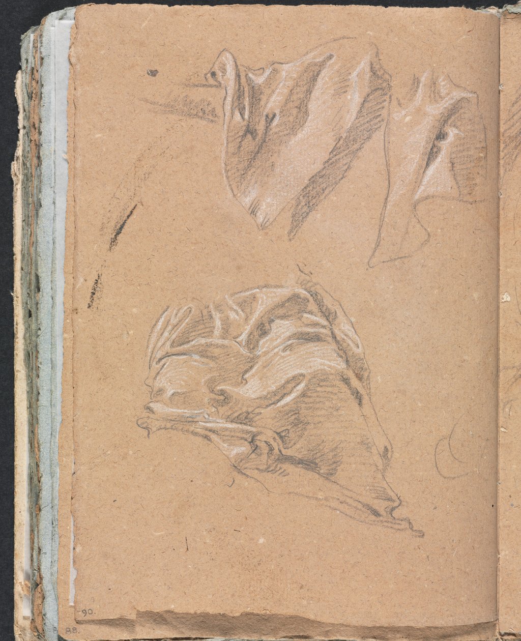 Verona Sketchbook：Drapery Studies page 90、1760。 作： フランチェスコ・ロレンツィ