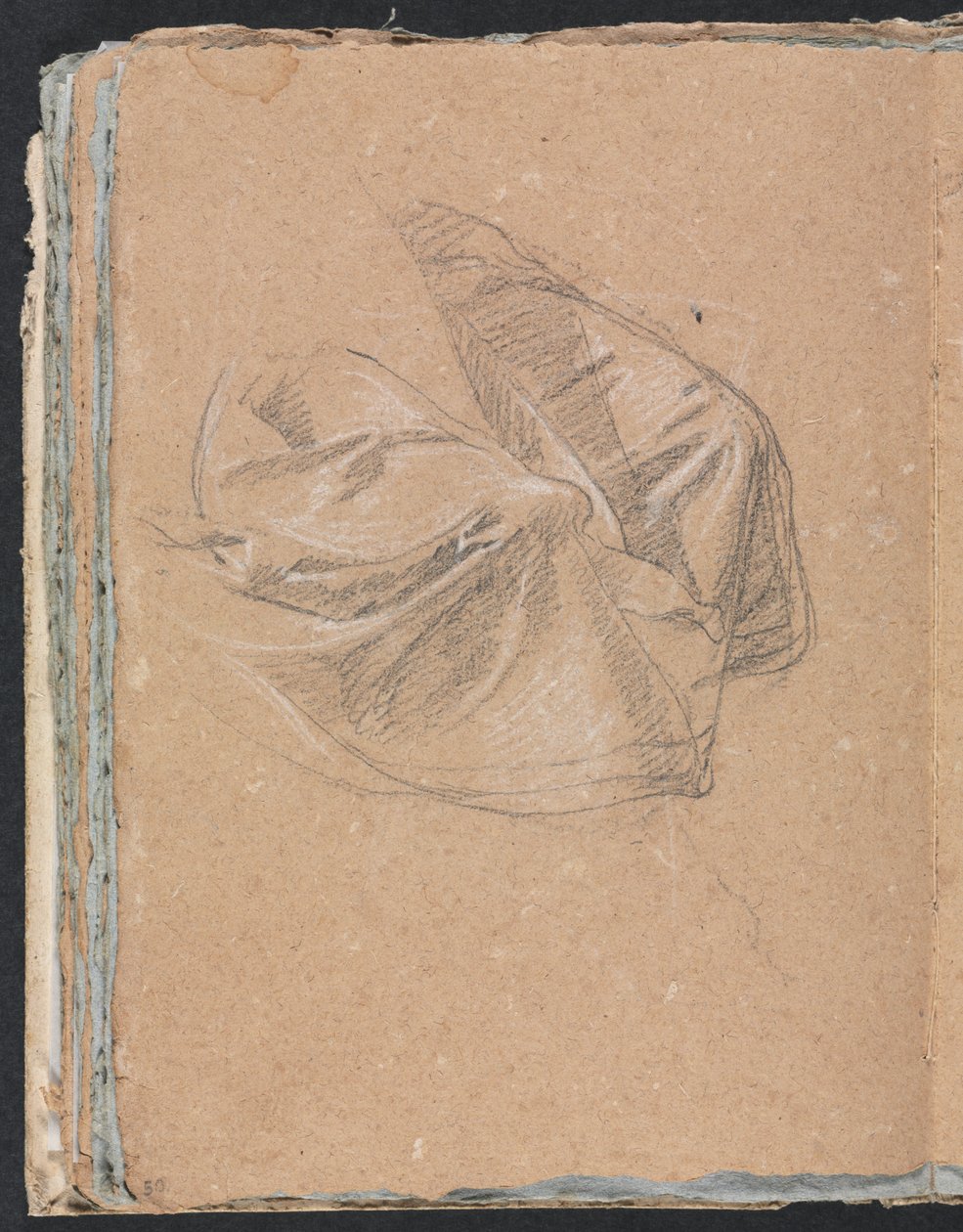 Verona Sketchbook：Drapery study page 50、1760。 作： フランチェスコ・ロレンツィ