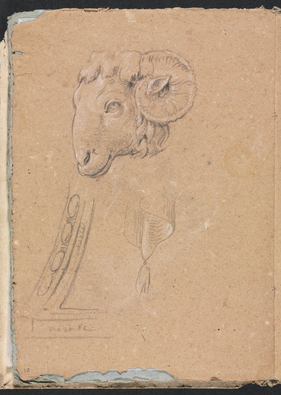Verona Sketchbook：Rams head page12、1760 作： フランチェスコ・ロレンツィ