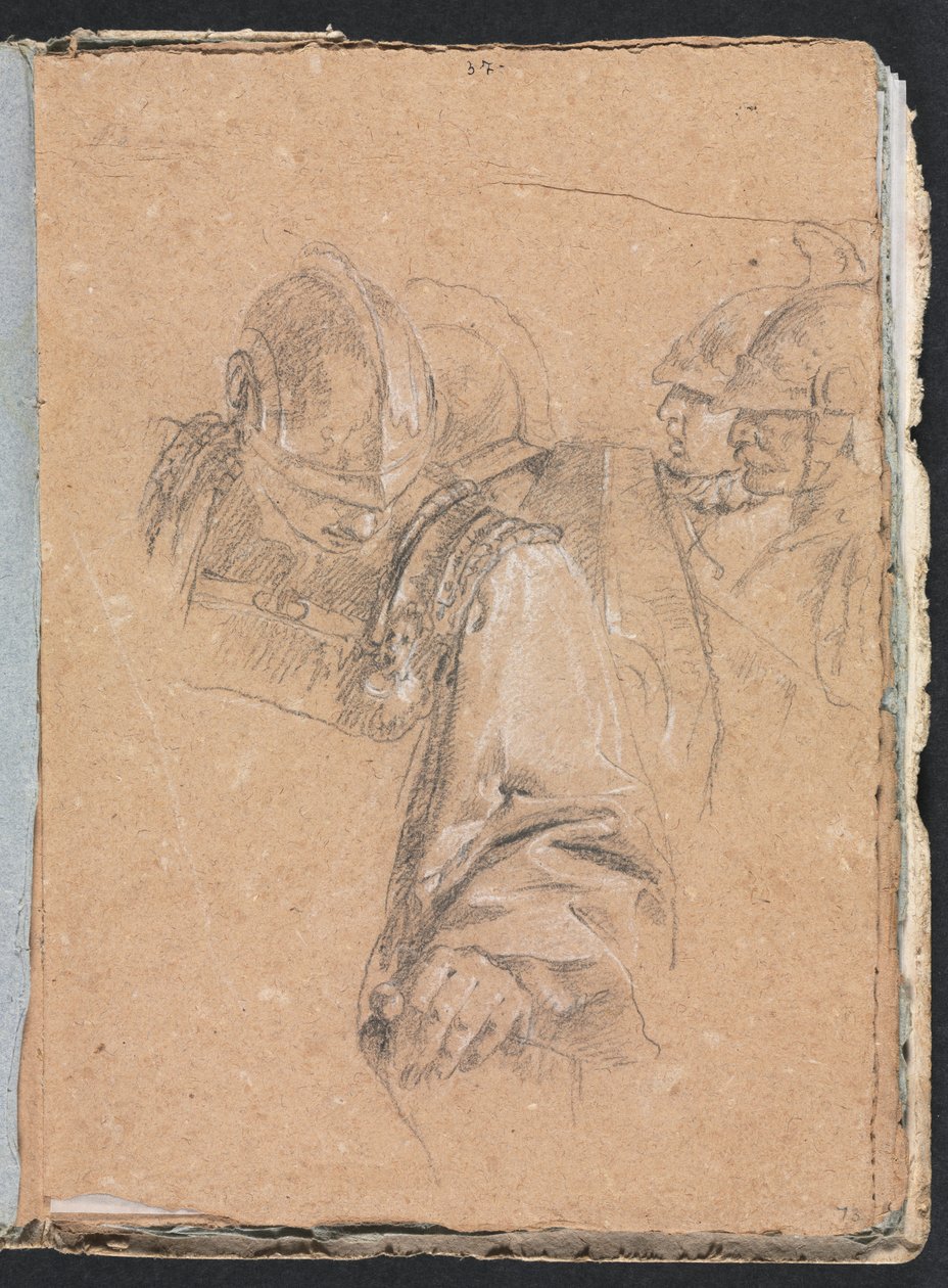 Verona Sketchbook：Soldiers page 73、1760。 作： フランチェスコ・ロレンツィ