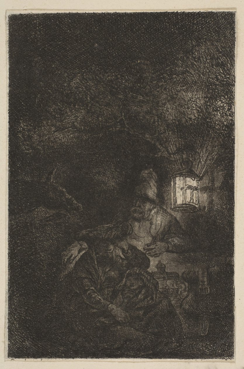 The Rest on the Flight into Egypt: A Night Piece のリバース コピー、18 世紀後半から 19 世紀半ば。 作： フランチェスコノヴェッリ